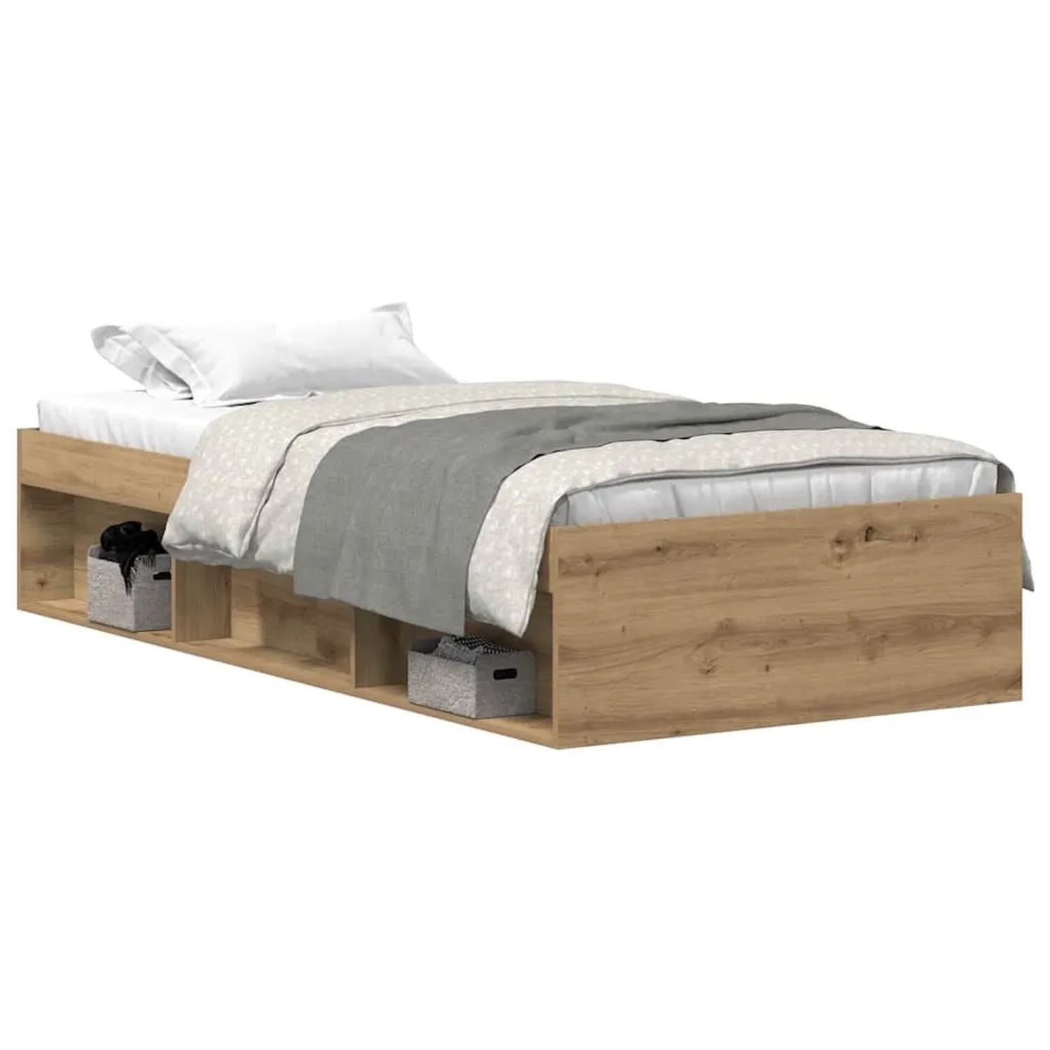 vidaXL Bettgestell Ohne Matratze Artisan-Eiche 75x190 cm Holzwerkstoff 3329 günstig online kaufen