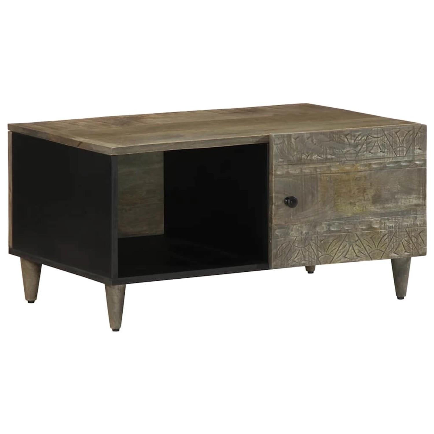 vidaXL Couchtisch Hellgrau 80x50x40 cm Massivholz Mango 4017796 günstig online kaufen