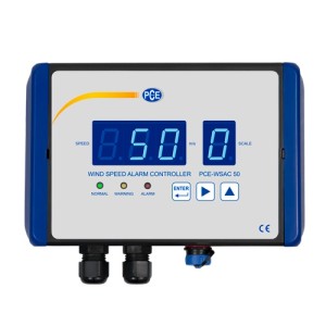 PCE Instruments Windwarngerät WSAC 50: Anemometer zur Windmessung mit digitaler Anzeige und Alarmsystem.