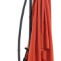 Ampelschirm Alvarado, 300x300 cm, Terracotta, mit Kurbel und Stahlgestell.