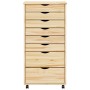 vidaXL Rollcontainer mit Schubladen MOSS Klarlack 53 x 39 x 103 cm 42032403_5