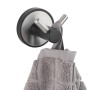 WENKO Wandhaken Duo Udine mit Handtuch, Edelstahl gebürstet, UV-Loc® Befestigung.