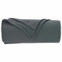 Dunkelgraue vidaXL Fleece Überwurfdecke, gerollt, mit sichtbarer Naht. Weiche Kuscheldecke für Wohnzimmer & Schlafzimmer.