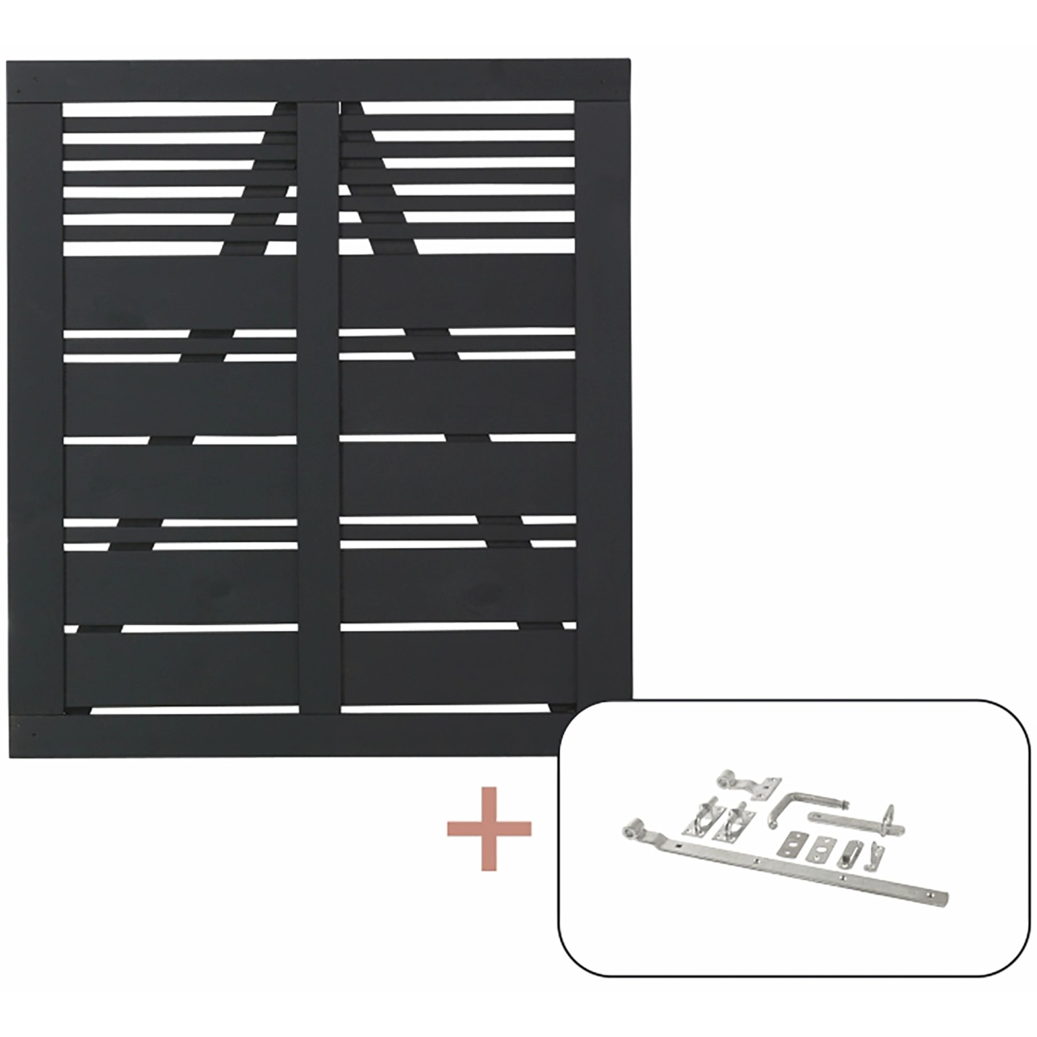 Einzeltor Silence Nadelholz Schwarz 100 cm x 110 cm günstig online kaufen