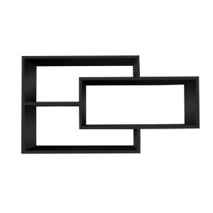 Schwarzes Coemo Wandregal KARO, ein modernes Hängeregal für Bücher und Deko.