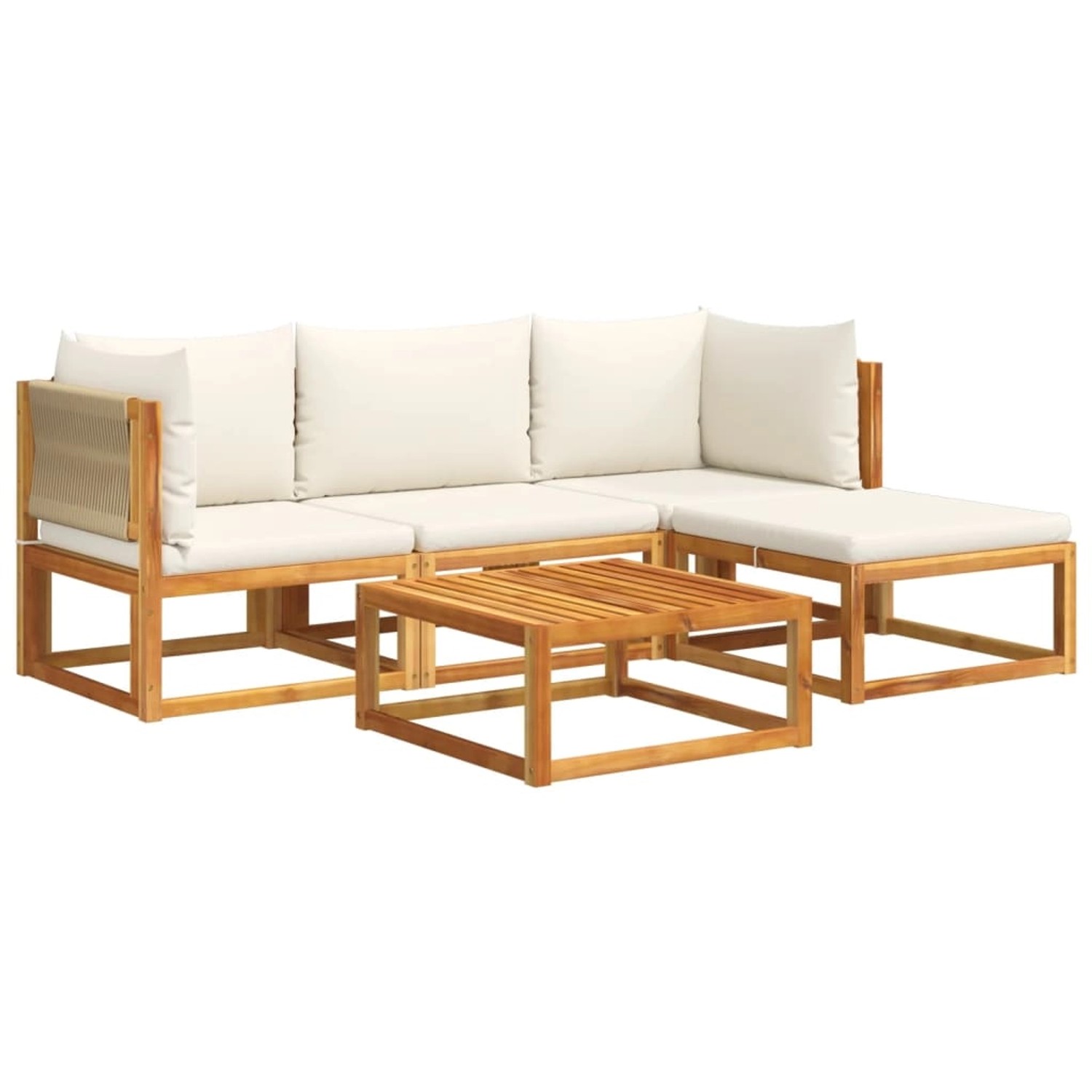 vidaXL 5-tlg. Garten-Sofagarnitur mit Kissen Massivholz Akazie günstig online kaufen