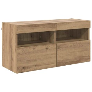 vidaXL TV-Wandregal in Artisan-Eiche mit 2 Türen und 4 Regalen.