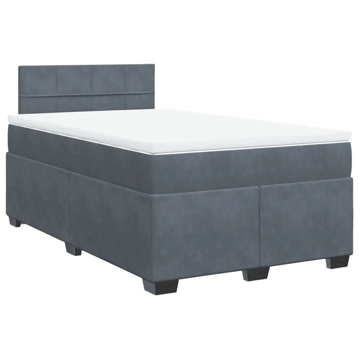 vidaXL Boxspringbett mit Matratze Dunkelgrau 120x200 cm Samt 3288583 günstig online kaufen