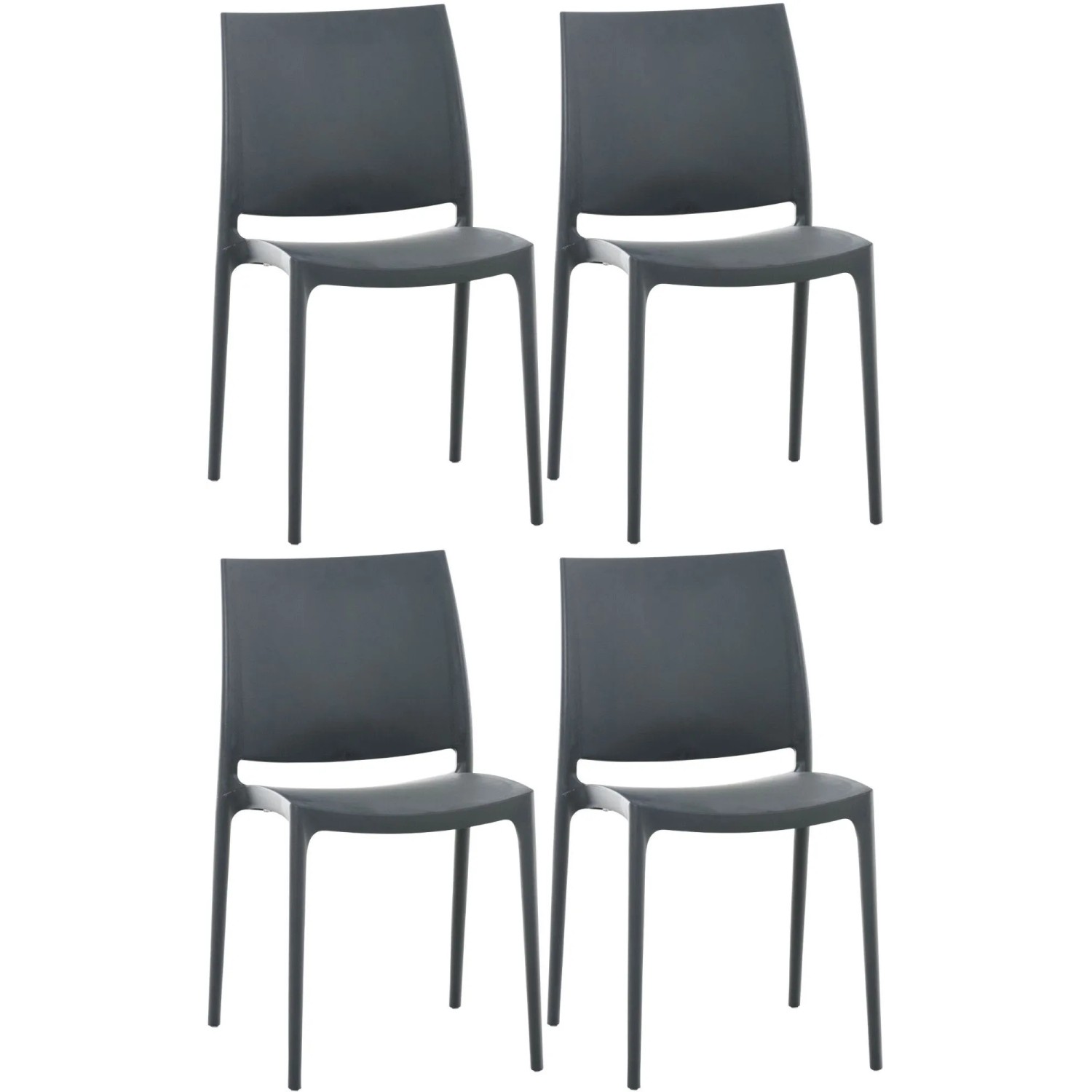 CLP 4er Set Stühle Maya Dunkelgrau