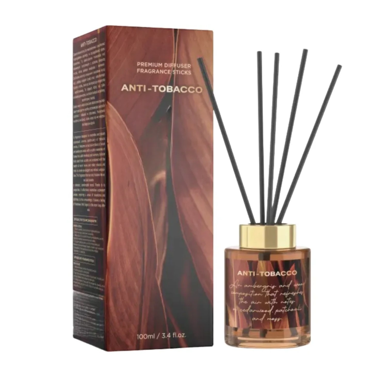 Dekohelden24 Hochwertiger Luxus Raumerfrischer Raumduft Diffuser Aroma Lufterfrischer Holz Amberduft L/B/H 7 x 7 x 20 cm