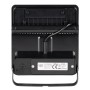 Schwarze LED Solar-Außenleuchte mit Sensor, 1000 Lumen, 4000 K, IP54, Rückansicht.