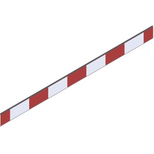 Schake Absperrschranke, 100mm hoch, rot-weiß, Typ RA1/A für Bauzäune.