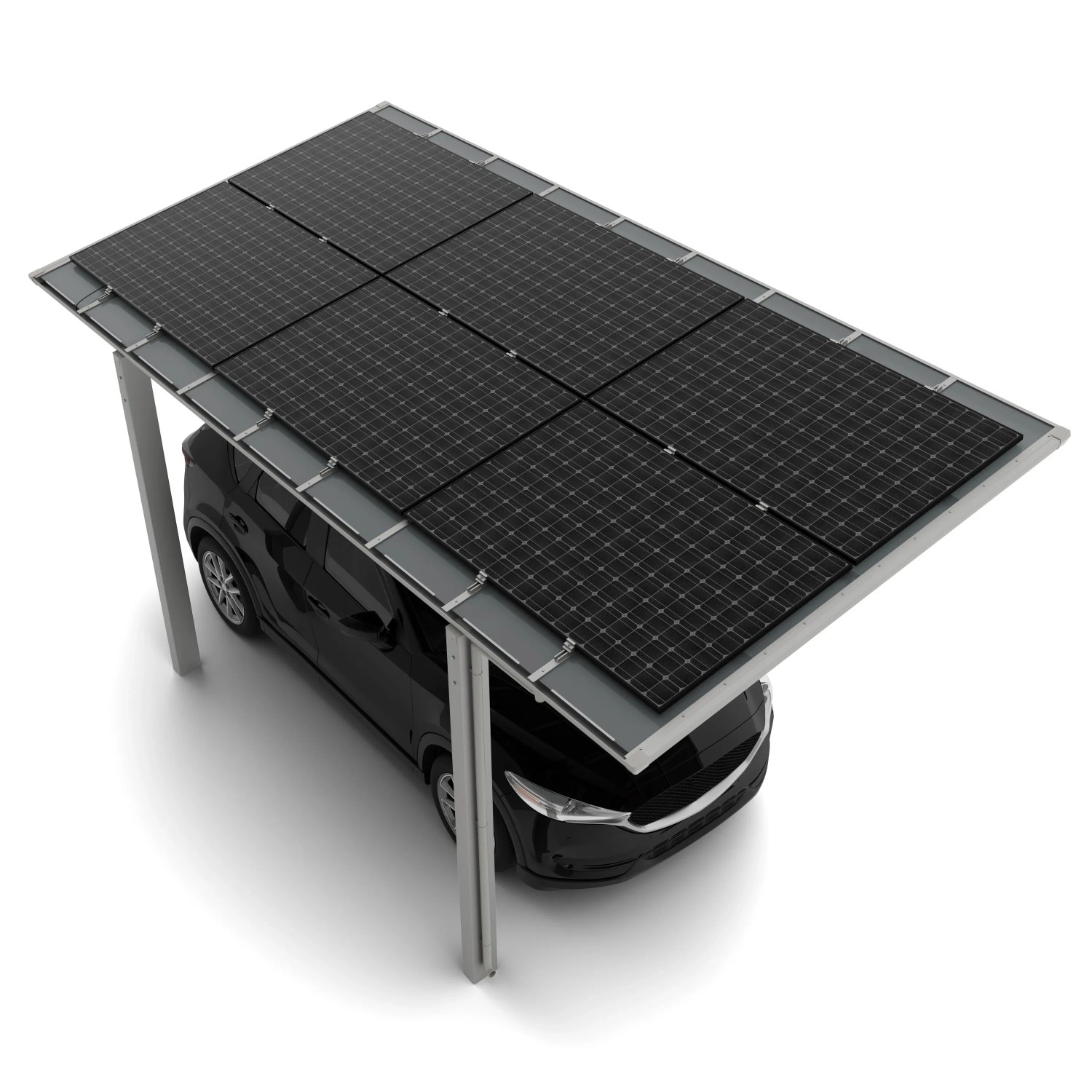 Ximax Solarcarport Linea Typ 60, 555,8 x 272,6 cm Edelstahl-Look 64 kg/m²