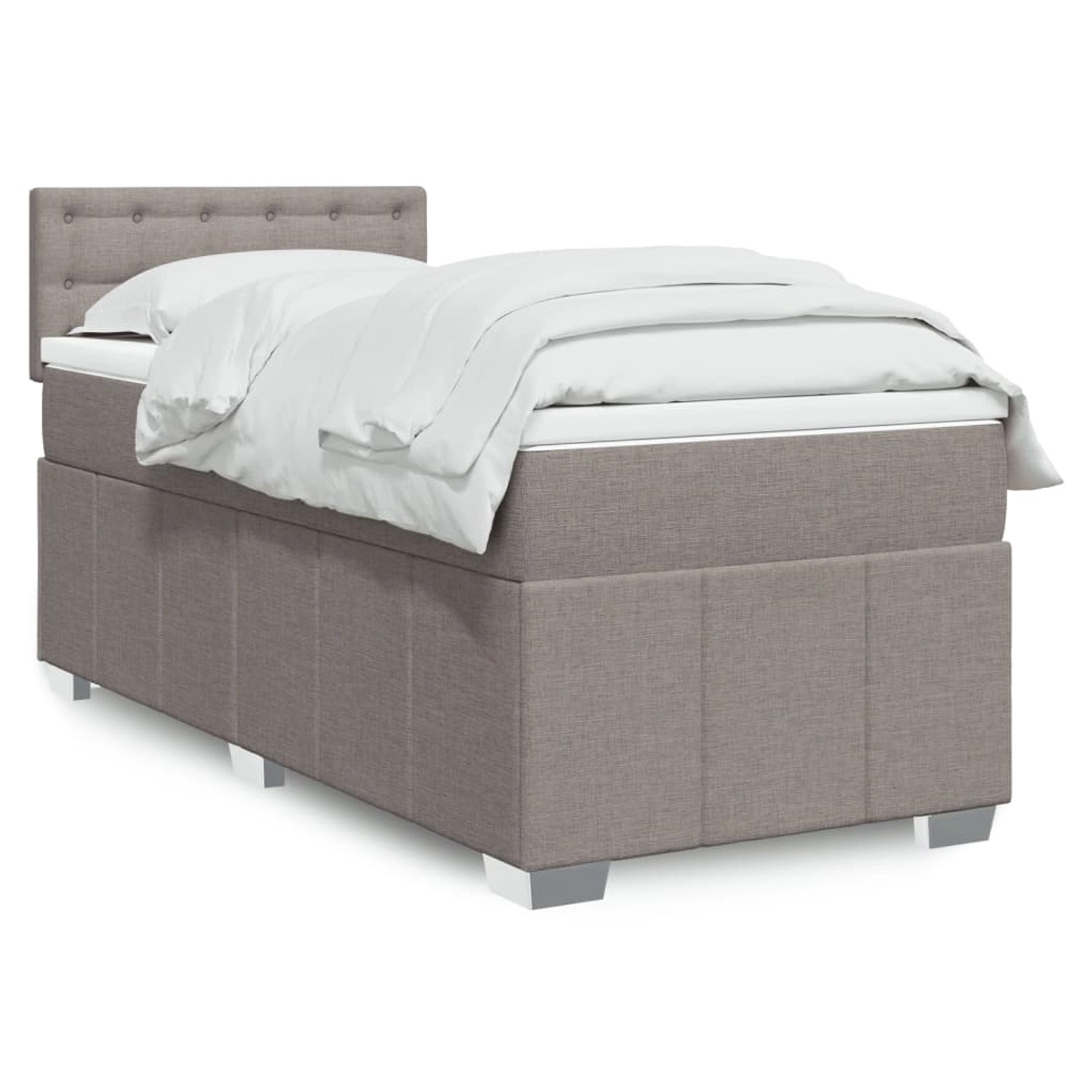 vidaXL Boxspringbett mit Matratze Taupe 80x200 cm Stoff 3289213 günstig online kaufen