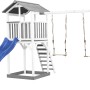 Axi Beach Tower Spielturm mit blauer Rutsche und Doppelschaukel, 349x357x242cm.