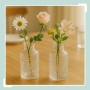 12er Set Glasvasen, transparent, mit Blumen, Tischdeko, 13x6cm