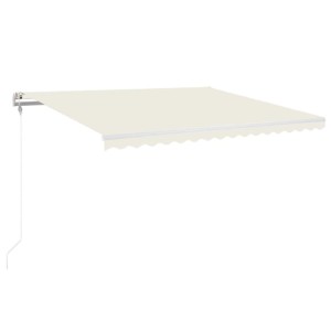 Automatisch einziehbare, creme-farbene Furnicato Markise, 450x350 cm, für den Sonnenschutz im Garten.
