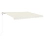 Automatisch einziehbare, creme-farbene Furnicato Markise, 450x350 cm, für den Sonnenschutz im Garten.