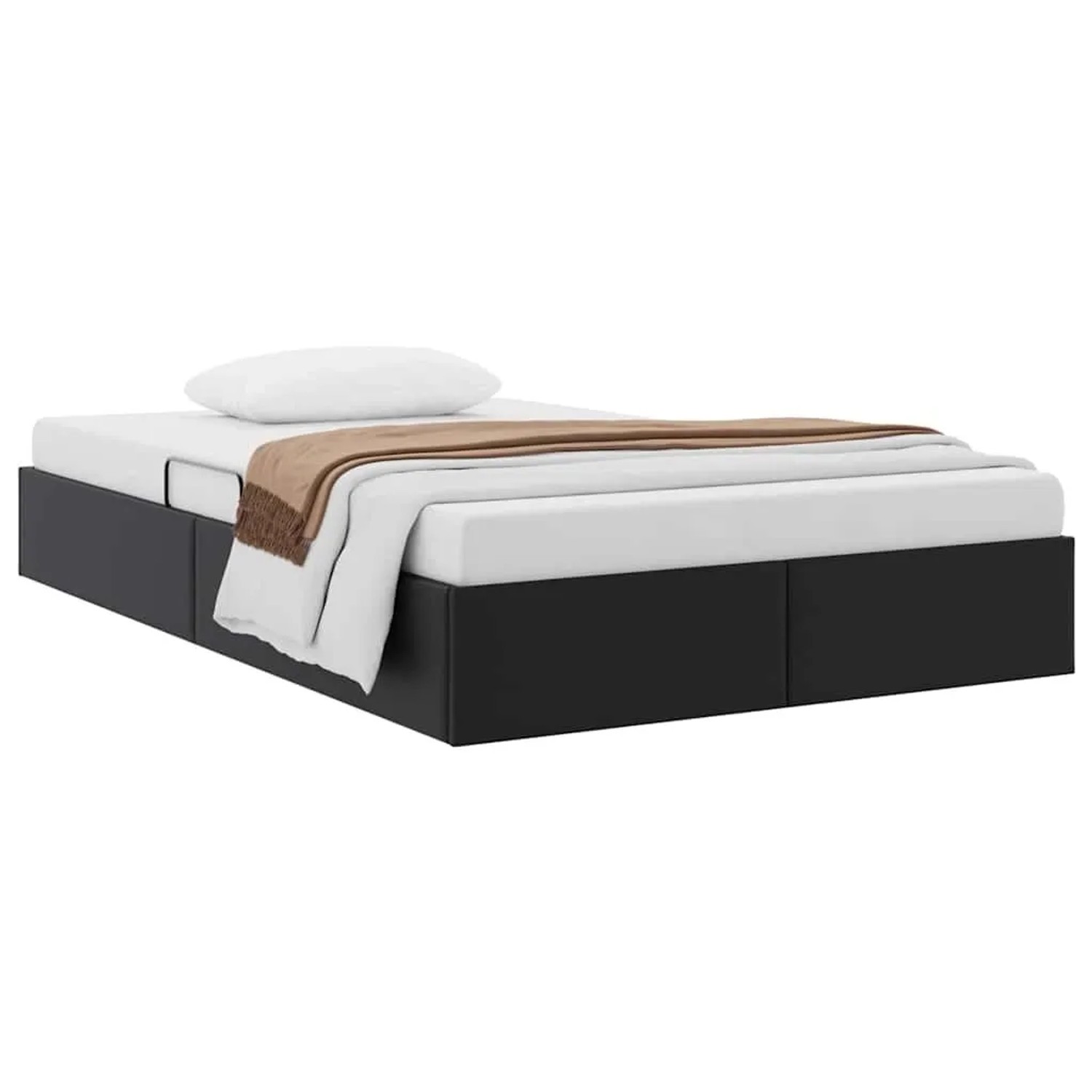 vidaXL Aufbewahrungsbett mit Kopfteil Schwarz 120 x 190 cm Kunstleder 3369937