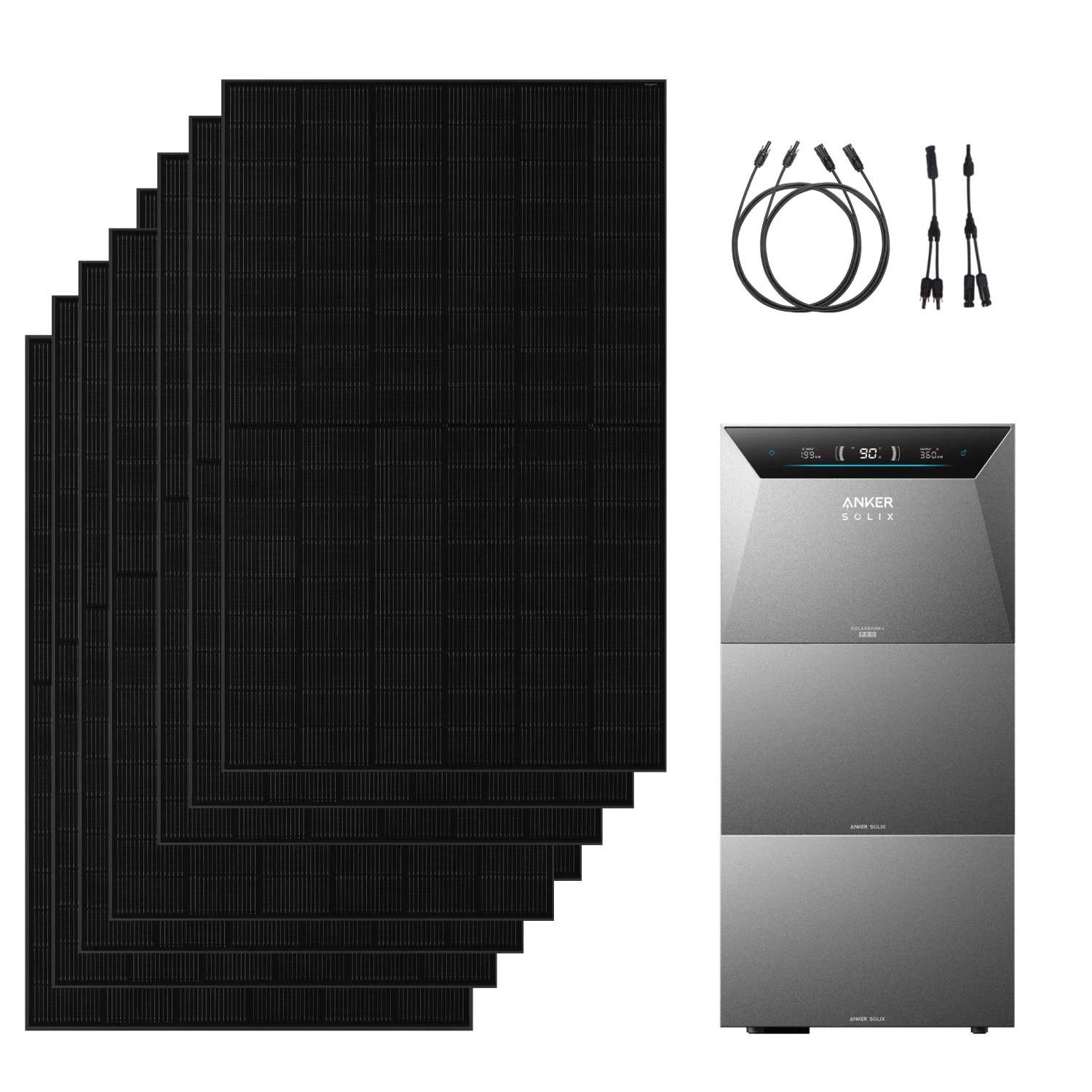 Anker Solix 4000W PV Komplettset mit Solarbank 4 E5000 Pro Mit 2 BP5000 Erweiterungsakku