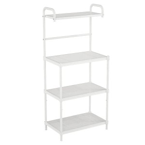 Costway Küchenregal Mikrowellenständer Metall Weiß 59 x 34 x 136 cm