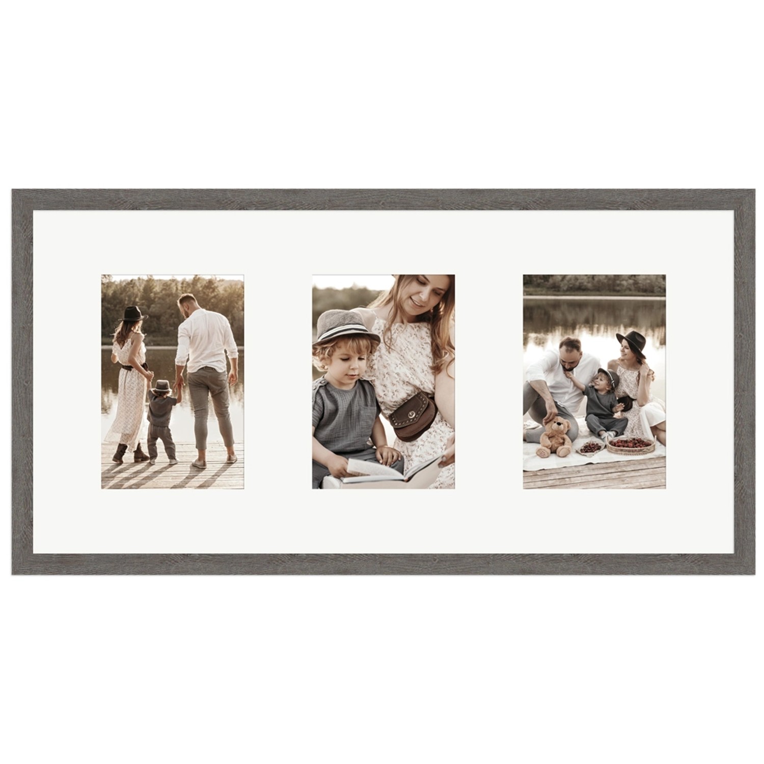 WANDStyle Galerierahmen G950 in Graubraun 25 x 50 cm für 3 Bilder im Format günstig online kaufen