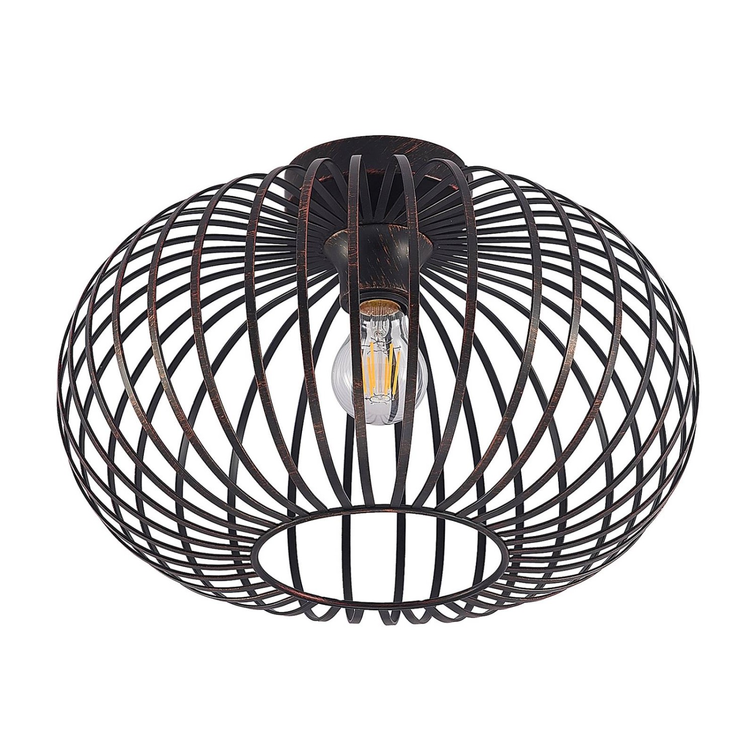 Lindby Deckenlampe Rosalea 9628205 Modern in Schwarz aus Metall 1-flammig E27 Wohnzimmerleuchte