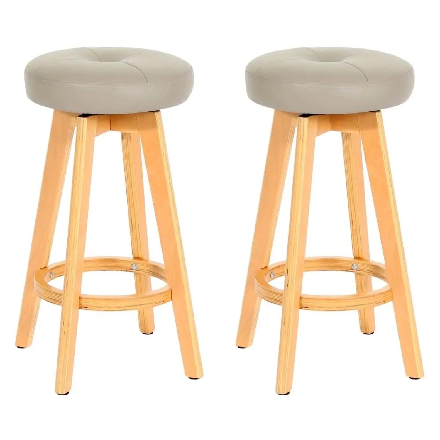 MCW Barhocker Boras 2er-Set Drehbar Taupe Helle Beine