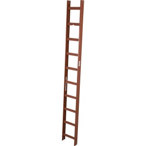 Krause Kaminkehrerleiter, 10 Sprossen, rot. Aluminiumleiter für Dacharbeiten.