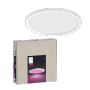 Philips Hue Surimu LED-Panelleuchte, weiße Deckenlampe mit RGBW und Produktverpackung.
