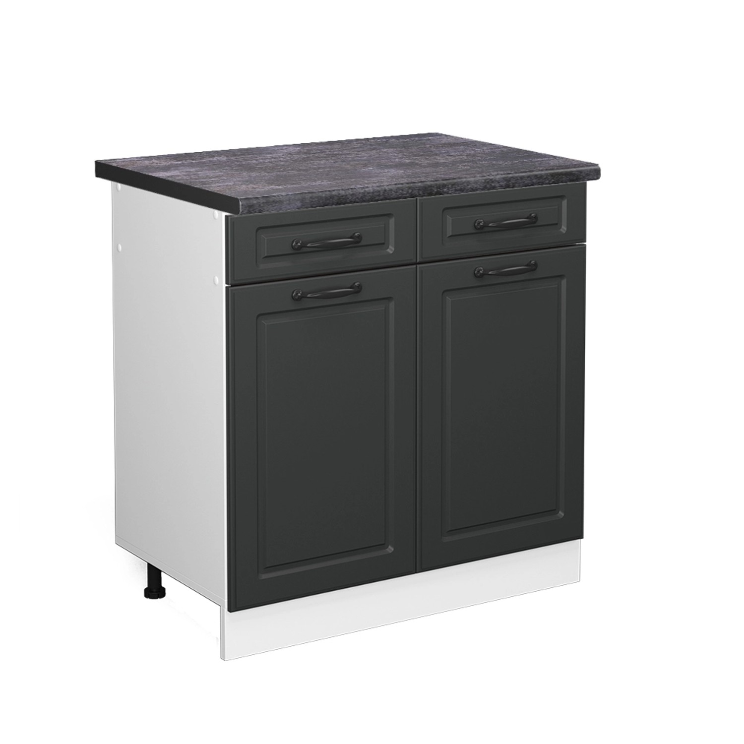 Vicco Küchenunterschrank R-Line Anthrazit Landhaus/Weiß 80 cm AP Anthrazit