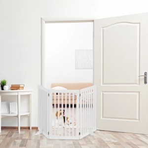 Relaxdays Absperrgitter MDF Weiß Verstellbar 91,5 cm x 154 cm 11 kg