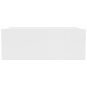 Weißer, hängender Nachttisch (40x30x15 cm) aus Holzwerkstoff mit Schublade.