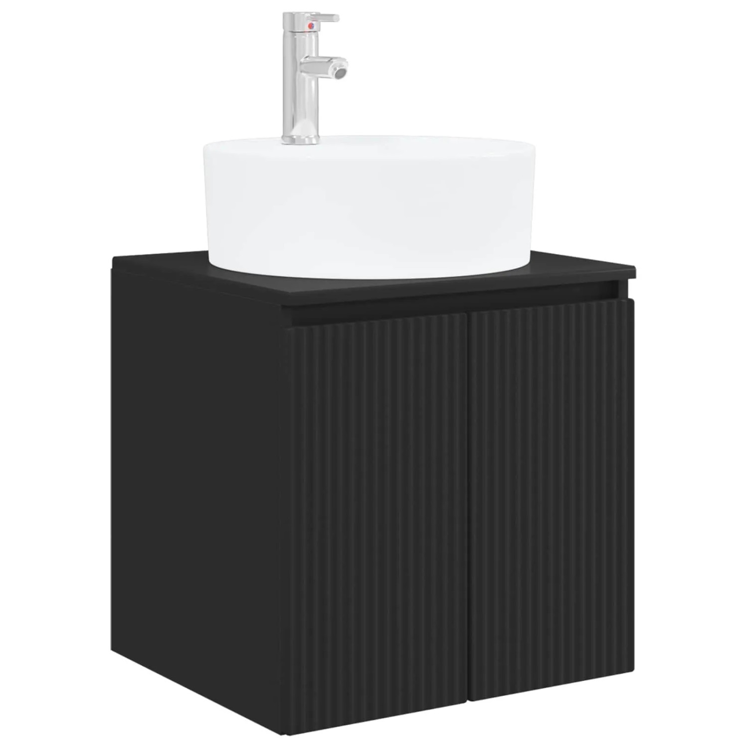 vidaXL Wandmontierte Waschtisch Schwarz 49,5 x 44,5 x 65 cm 890433