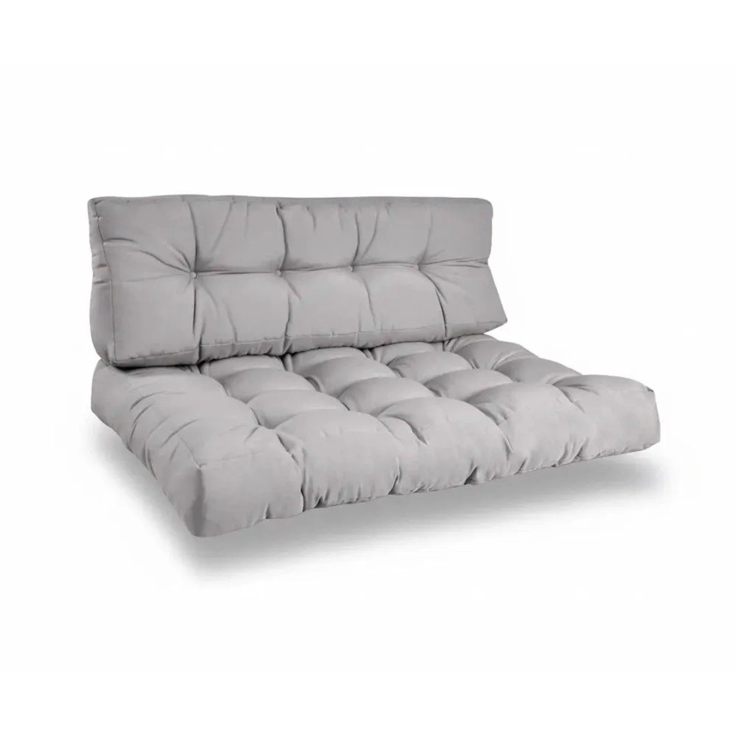 Beautissu ECO Style Palettenkissen Sitz 120x80x15cm Hellgrau + Rücken 1tlg