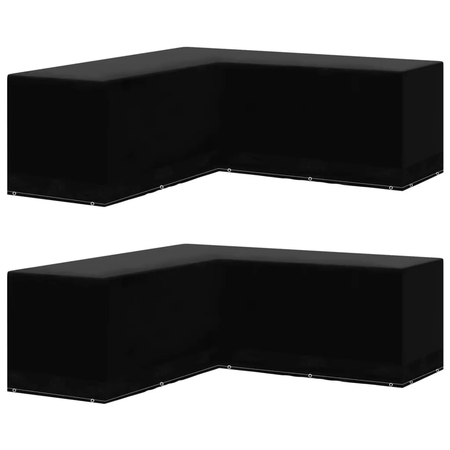 vidaXL Gartenmöbel-Abdeckungen 2 Stk L-Form 12 Ösen 250x250x90 cm 3082835