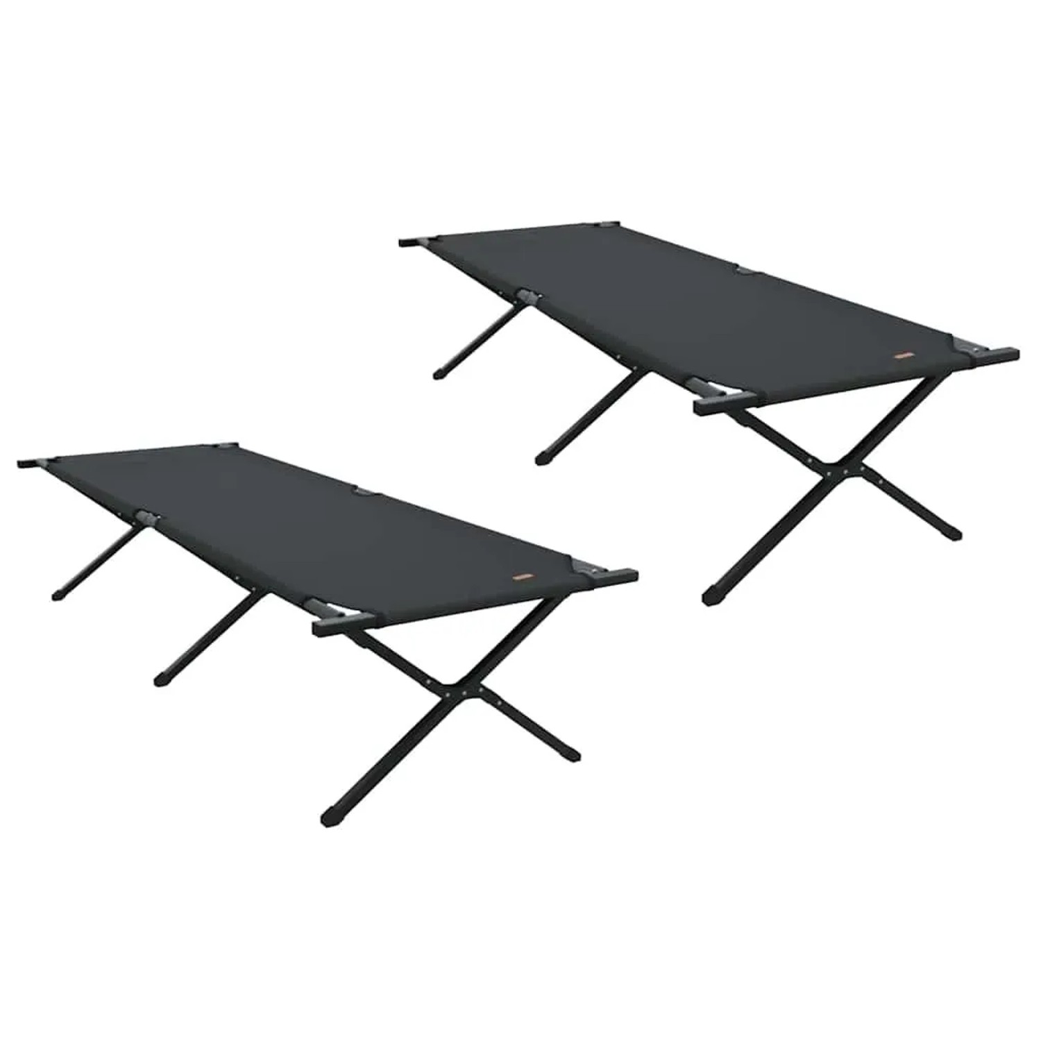 vidaXL Klapp Schlafbett fürs Camping 2 Stk Schwarz 210 x 80 x 46 cm 42003193