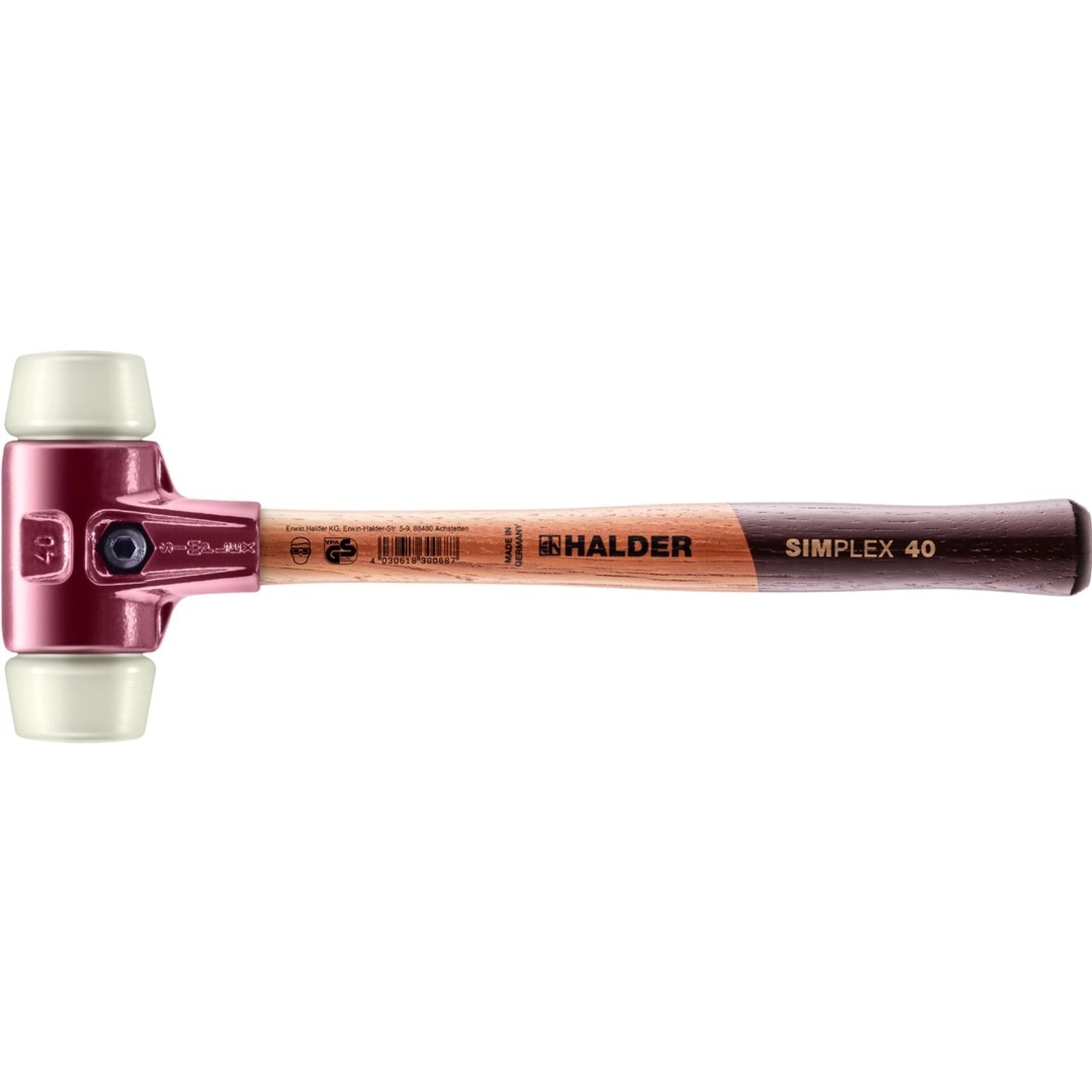 Halder Simplex Schonhammer Ø 40 mm Nylon mit Tempergussgehäuse günstig online kaufen