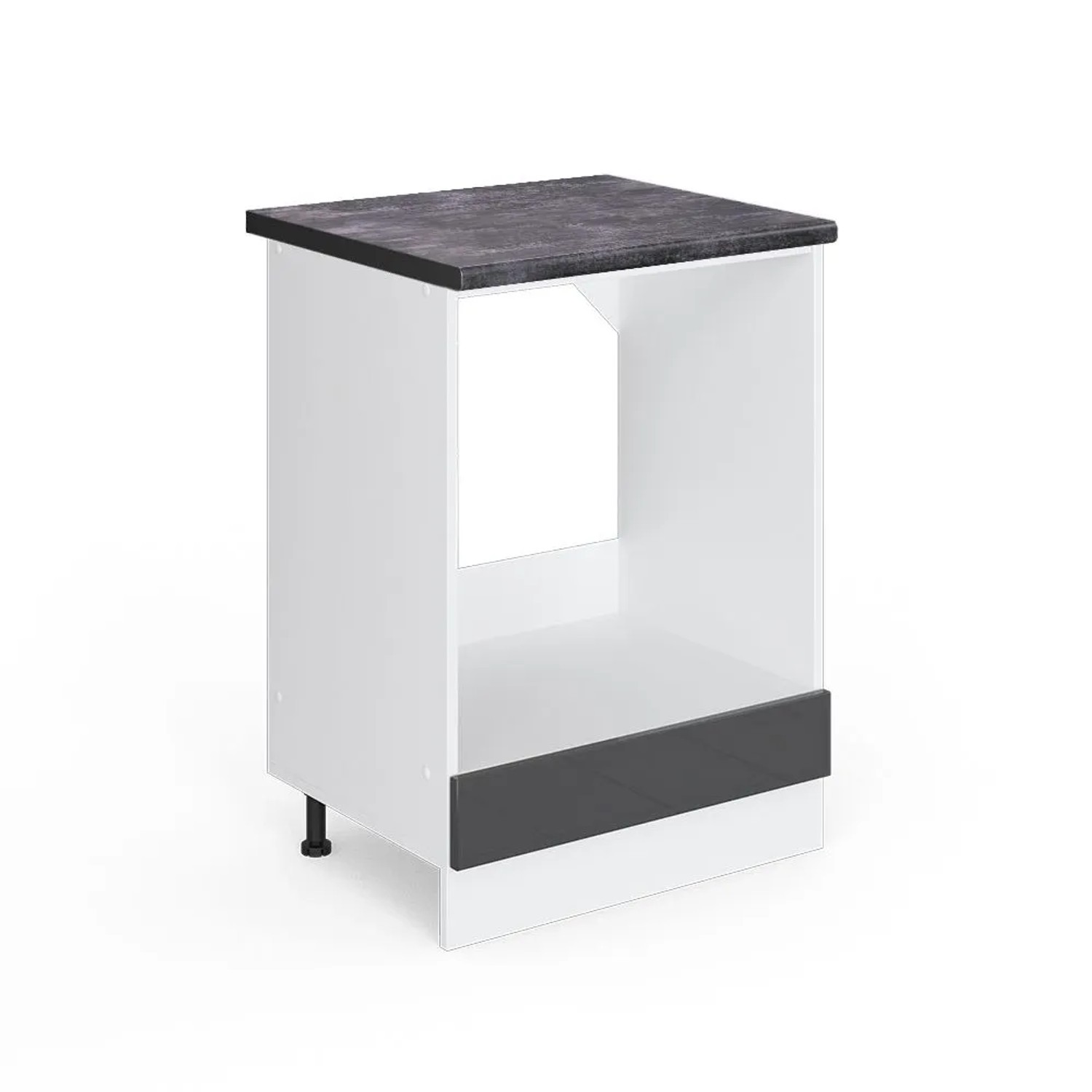 Vicco Herdumbauschrank R-Line Anthrazit Hochglanz Weiß 60 cm AP Anthrazit