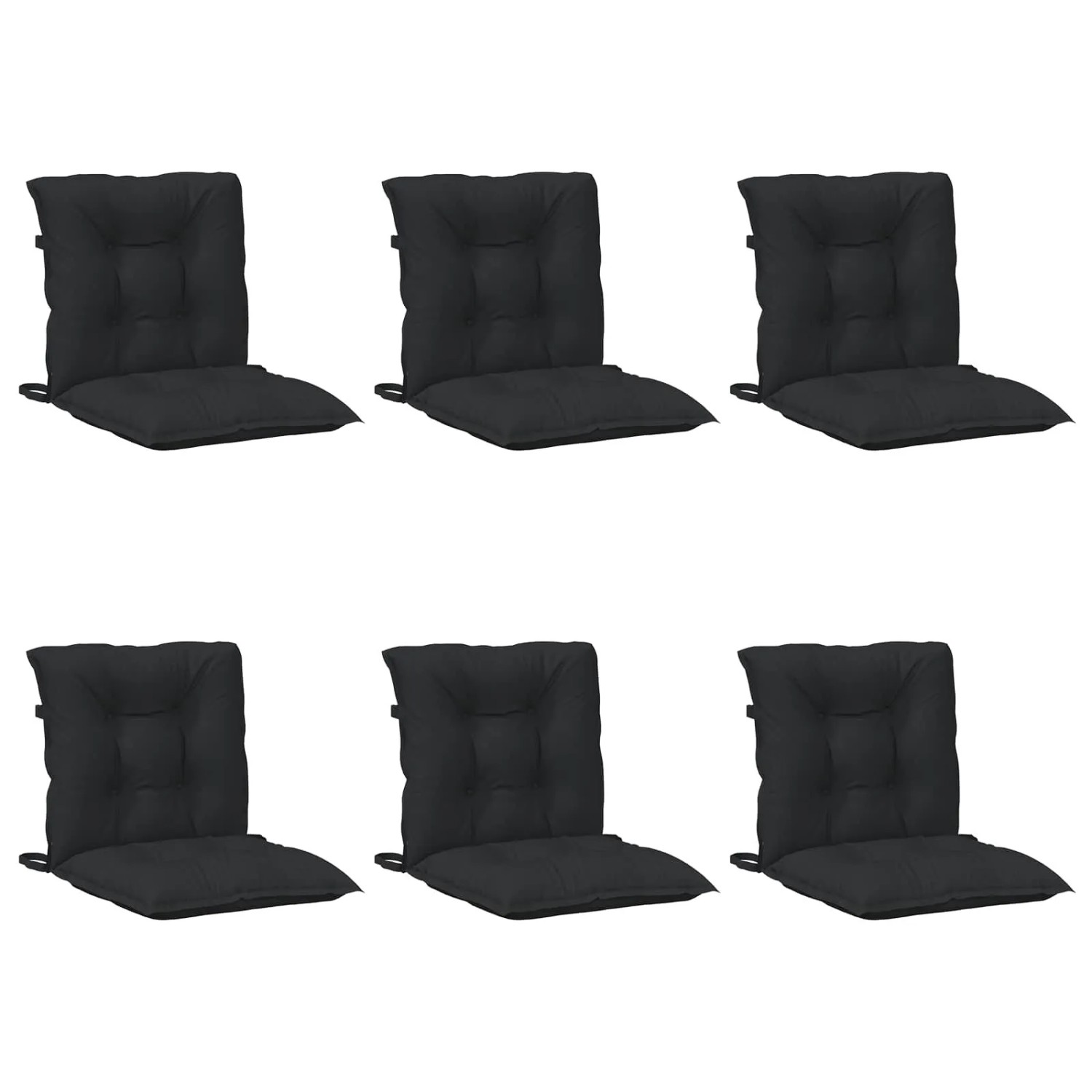 vidaXL Niedriglehner Stuhlkissen Set 6 Stk Melange Schwarz 4002402
