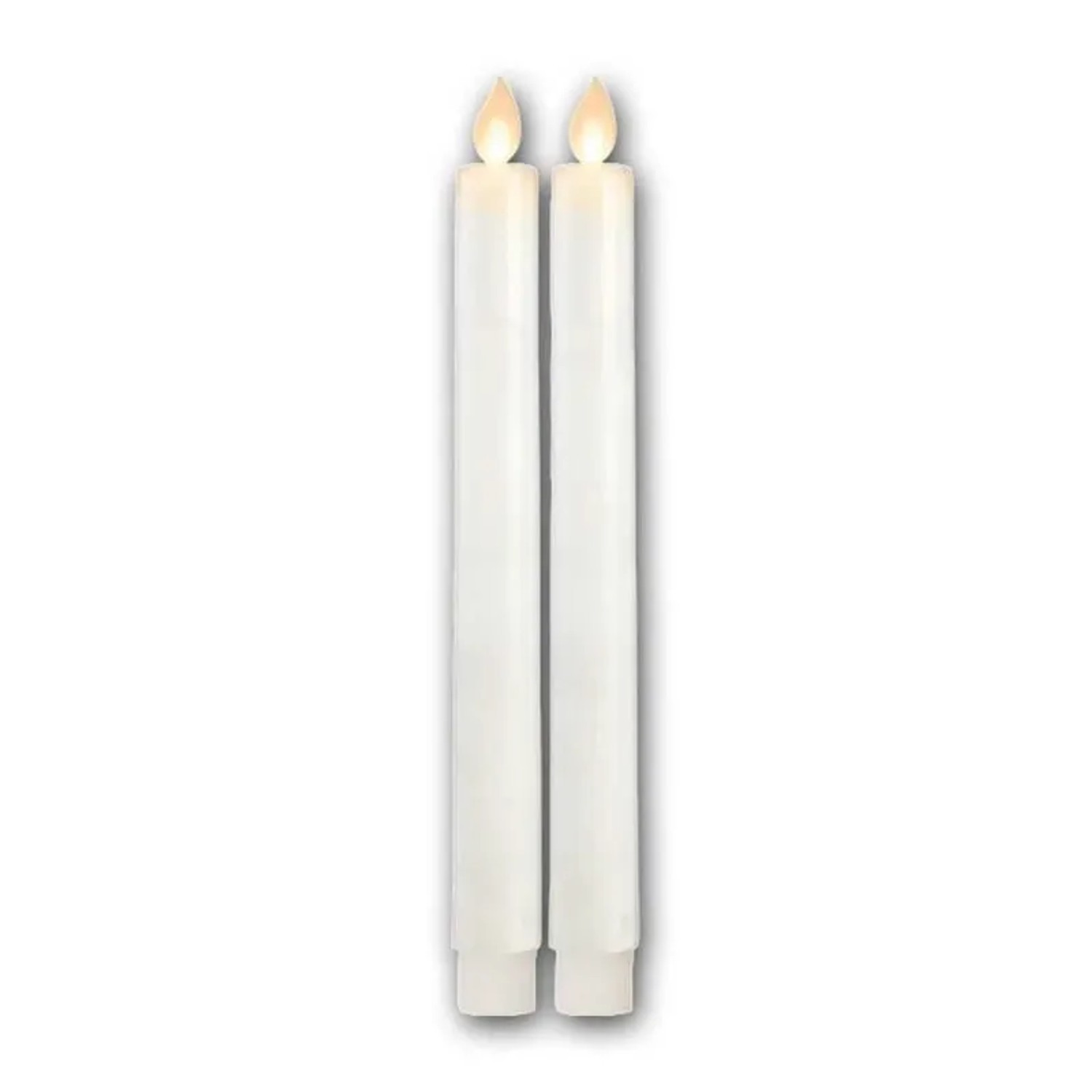 Star Trading Wachs Stabkerzen 2er Set 24cm LED Warmweiß Timer