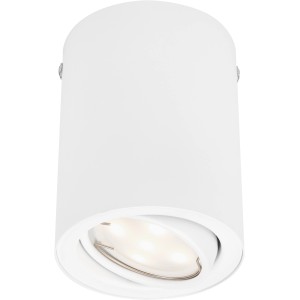 Weiße, runde Briloner LED Decken- und Wandlampe Tube aus Metall, 10,5 x 8 cm.