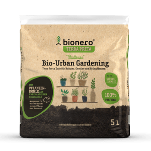 bionero Bio-Urban Gardening Erde Stadtoase, 5L Sack, torffrei für Kräuter, Gemüse und Grünpflanzen.
