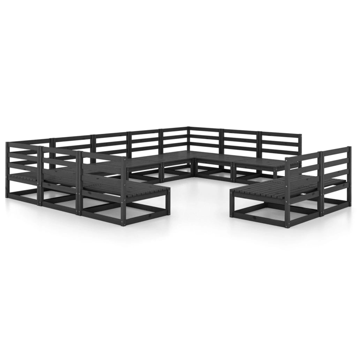 vidaXL 11-tlg Garten-Lounge-Set Massivholz Kiefer Modell 17 günstig online kaufen