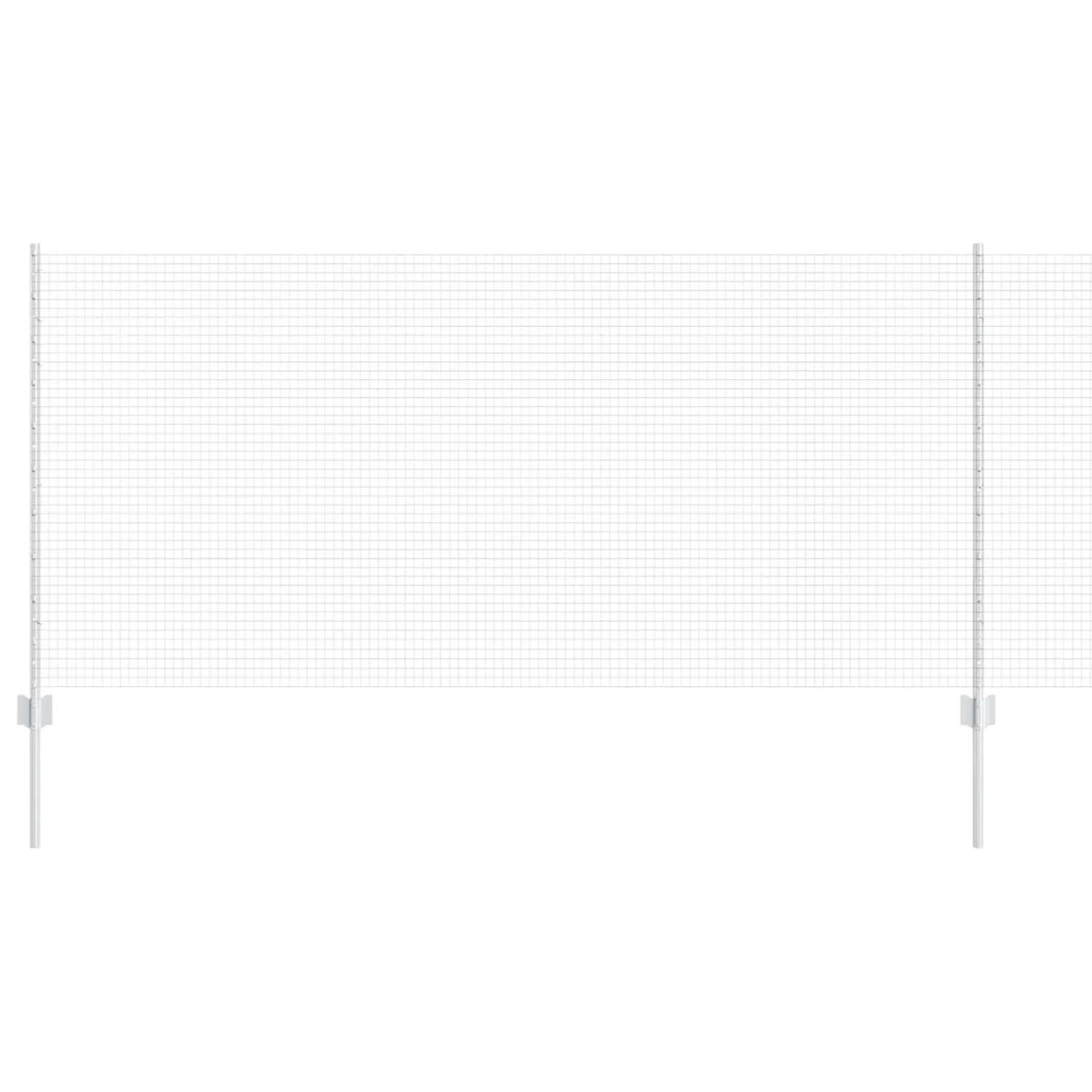 vidaXL Zaun mit Pfosten Silber 1 x 25 m Stahl 3336362 günstig online kaufen