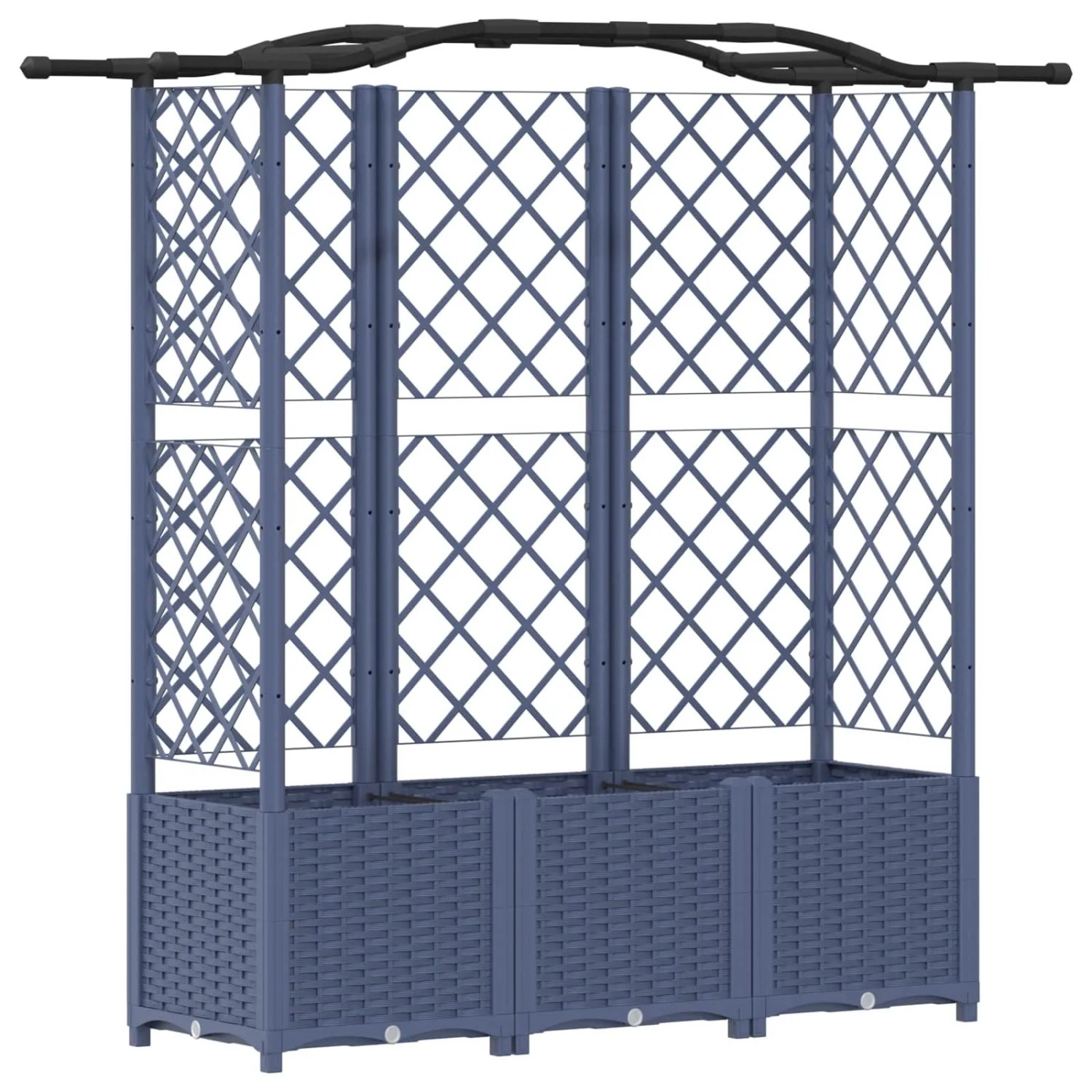 vidaXL Hochbeet mit Rankgitter und Dach Grau 163 x 40 x 141 cm PP 42032561