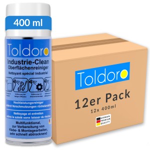 Toldoro Industriereiniger, 12er Pack. Reiniger für Oberflächen, Maschinen und Klebereste.