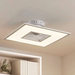 Lindby LED Deckenventilator mit Lampe Romea 9956118 Dimmbar Leselampe Modern in Alu 1-flammig Wohnzimmerleuchte