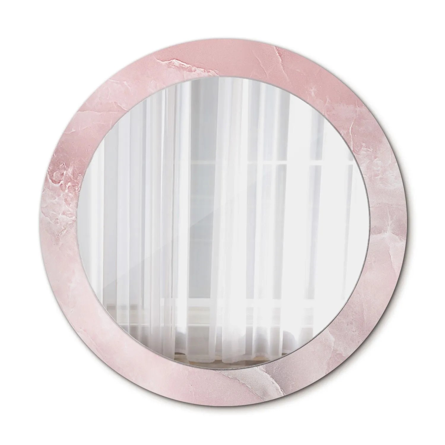 Tulup Bedruckter Spiegel Rosa Stein 70x70 cm Runder Spiegel Bedrucktem Rahm günstig online kaufen