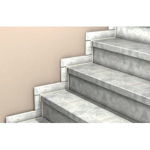 Anwendung von Fischer Montage Kleber: Marmortreppe verklebt mit Montagekleber.